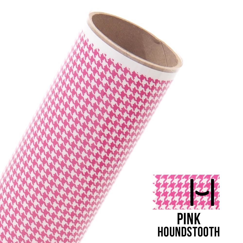 Happy Face Pattern Iron On Vinyl Pink Houndstooth Happy Crafters Canada