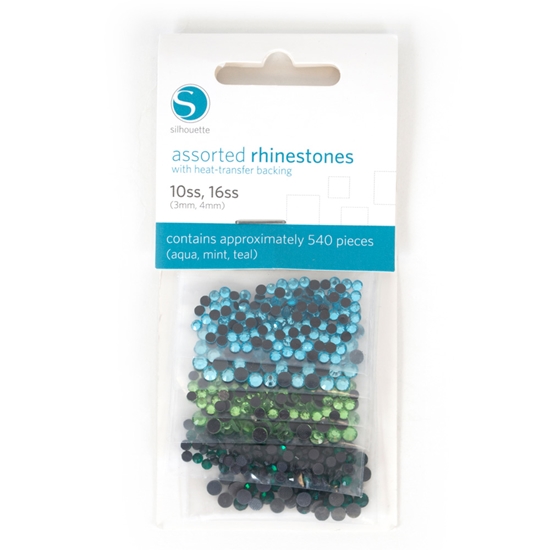 Picture of Silhouette Assorted Rhinestone Pack 3 - Aqua, Teal, Mint