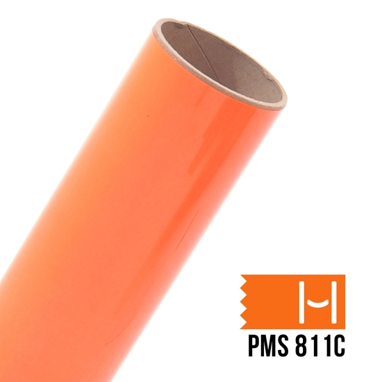 Picture of Happy Face Iron On Vinyl - Neon Orange