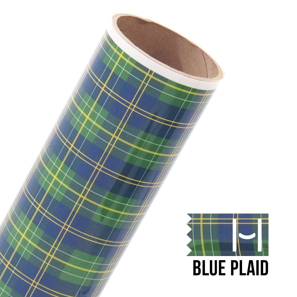 Happy Face Pattern Iron On Vinyl Blue Plaid Happy Crafters Canada