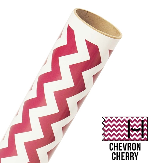 Picture of Happy Face Pattern Adhesive Vinyl - Large Chevron Cherry