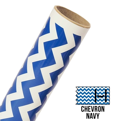 Picture of Happy Face Pattern Adhesive Vinyl - Large Chevron Navy