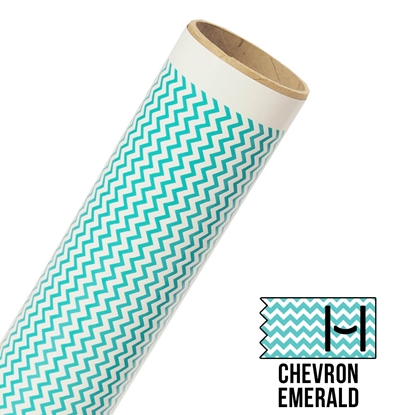 Picture of Happy Face Pattern Adhesive Vinyl - Small Chevron Emerald