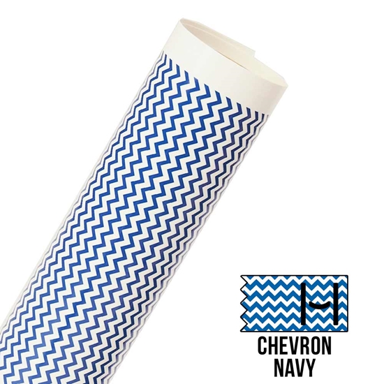 Picture of Happy Face Pattern Adhesive Vinyl - Small Chevron Navy