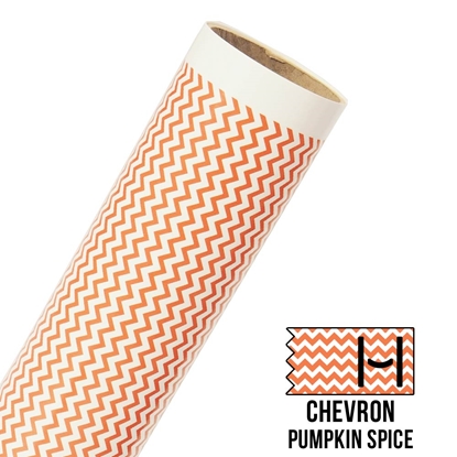 Picture of Happy Face Pattern Adhesive Vinyl - Small Chevron Pumpkin Spice