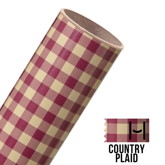 Picture of Happy Face Pattern Adhesive Vinyl - Country Plaid