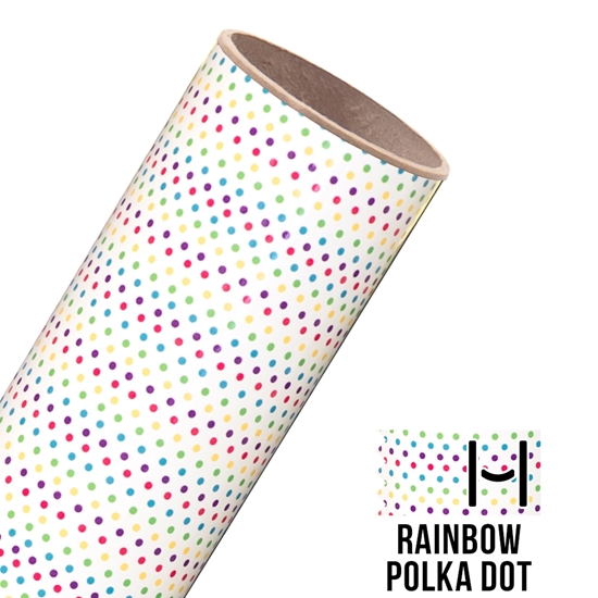 Picture of Happy Face Pattern Adhesive Vinyl - Rainbow Polka Dots