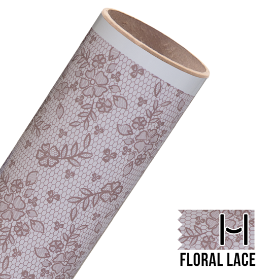 Picture of Happy Face Pattern Iron On Vinyl - Floral Lace