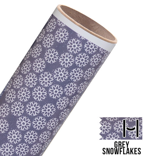 Picture of Happy Crafters Pattern Adhesive Vinyl - Grey Snowflakes