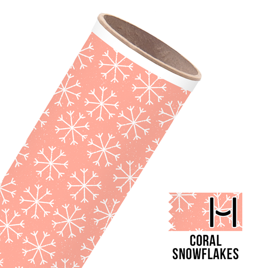 Picture of Happy Face Pattern Adhesive Vinyl - Coral Snowflakes