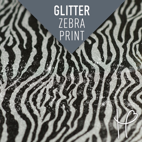 Picture of Happy Face Glitter Pattern Adhesive Vinyl - Zebra