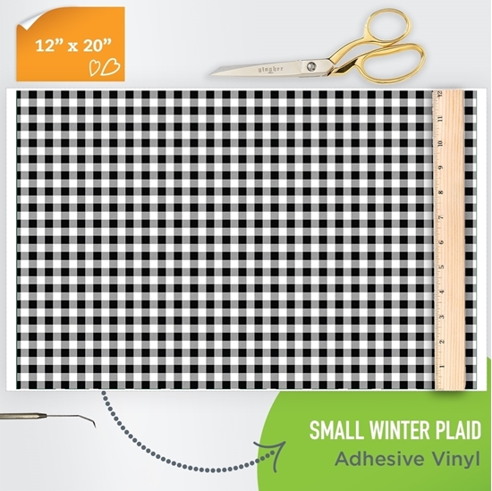Picture of Happy Face Pattern Adhesive Vinyl - Small Winter Plaid