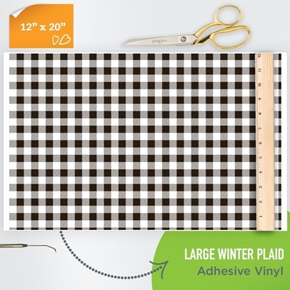 Picture of Happy Face Pattern Adhesive Vinyl - Winter Plaid