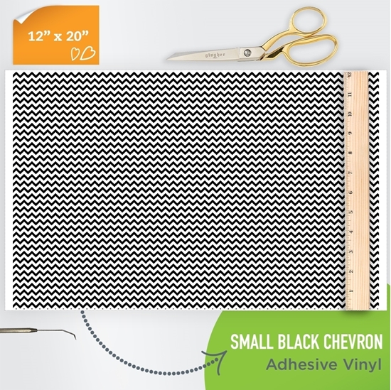 Picture of Happy Crafters Pattern Adhesive Vinyl - Small Chevron Black