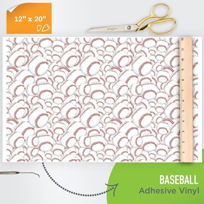 Picture of Happy Face Pattern Adhesive Vinyl - Baseball