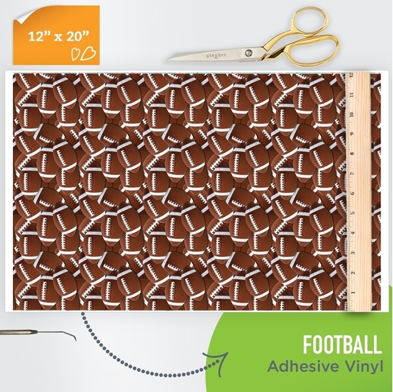 Picture of Happy Face Pattern Adhesive Vinyl - Football
