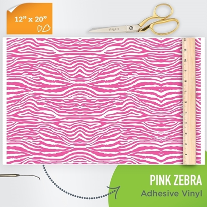 Picture of Happy Face Pattern Adhesive Vinyl - Pink Zebra