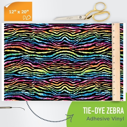 Picture of Happy Face Pattern Adhesive Vinyl - Tie-Dye Zebra