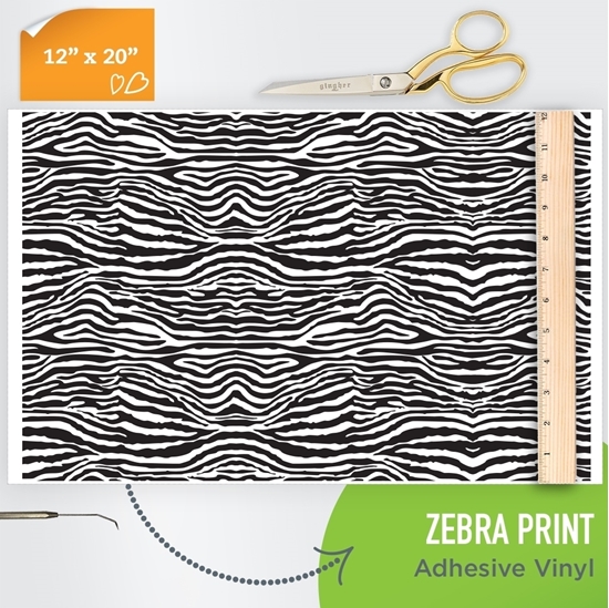 Picture of Happy Face Pattern Adhesive Vinyl - Zebra Print