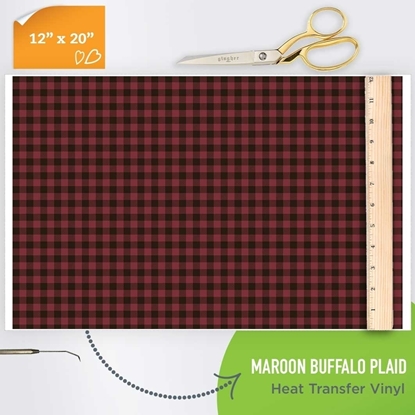 Picture of Happy Crafters Pattern HTV - Maroon Buffalo Plaid 
