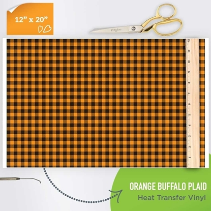 Picture of Happy Crafters Pattern HTV - Orange Buffalo Plaid 