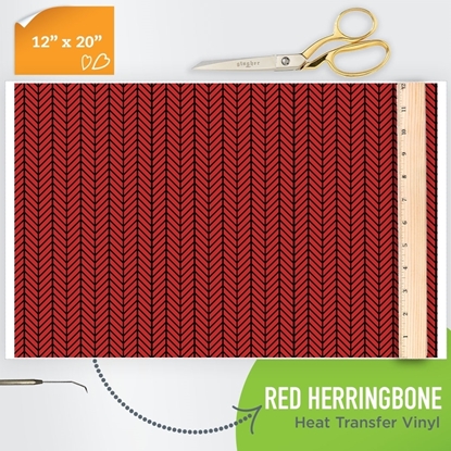 Picture of Happy Crafters Pattern HTV - Red Herringbone