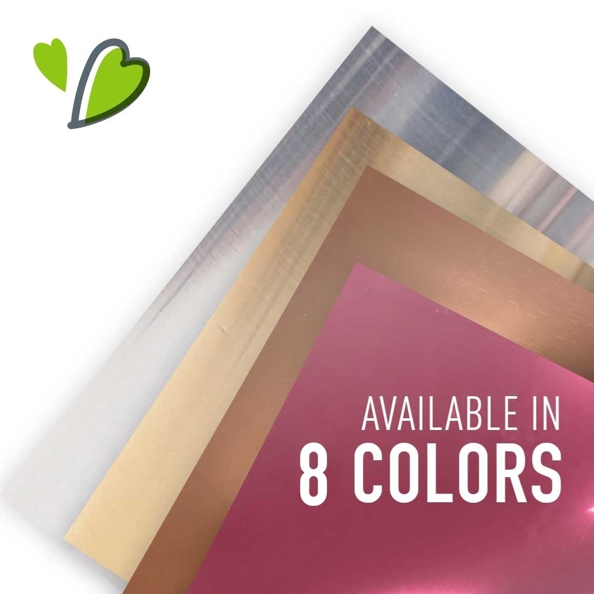 Metallic HEAT TRANSFER stretch vinyl sheets rose gold, silver